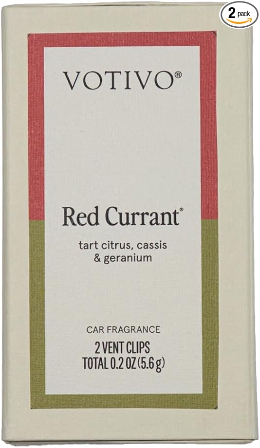 Votivo Red Currant Car Fragrance 2-Pack | Auto Vent Clip Car Fresheners | Vehicle Fragrance | Provides Long Lasting Premium Scent for Auto