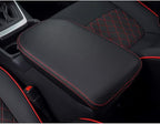INTGET for Toyota RAV4 Accessories 2025 2024 2023 2022 2021 2020 2019 and 2021-2024 RAV-4 Prime Center Console Cover Leather Armrest Middle Console Lid Cover Arm Rest Covering Car(Red)