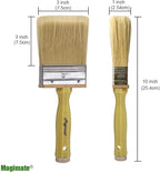 3 Inch Block Stain Brush, Thick Paint Brush, Fence Deck Stain Applicator, Soft Bristle Brush for Emulsion, Dusting, Household Utility Staining Brushes by Magimate
