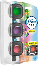 Febreze Car Air Freshener, Odor-Fighting Automotive Vent Clip, Mixed Gain Scent, 3 Count