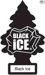 LITTLE TREES Car Air Freshener | Hanging Paper Tree for Home or Car | Black Ice | 24 Pack