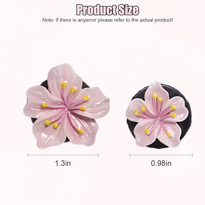 Cute Car Dashboard Air Vent Trim Clips, Hawaiian Flower Auto Air Freshener Vent Clip, Auto Air Conditioning Diffuser, Hibiscus Blossom Car Interior Accessories Decorations for Girls Women (6PCS)