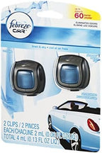 Febreze Car Air Freshener Vent Clip Linen & Sky Scent, .06 oz. Car Vent Clip, 2 Count