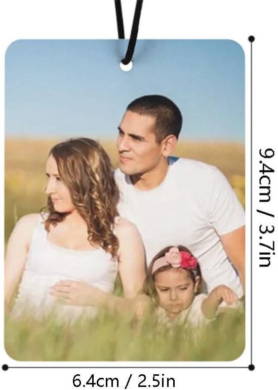 Personalized Air Freshener for Car - Double Sided Photo Custom Car Scents Air Freshener, Gift for Valentine’s Day Birthday Ideal for Car Wardrobe Bathroom Hanging Ornaments (Rectangle 5pcs)
