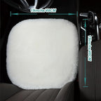 OGLAND Fluffy Genuine Australia Sheepskin Car Seat Cover for Auto Interior Accessories with Soft Fuzzy Wool Eco-Friendly Natural Fur Non-Slip (White, Front 20 * 20inchs)
