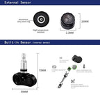 Car TPMS Kit, Universal Car Intelligent TPMS Cigarette Lighter Tire Pressure Monitoring System with 4 Internal Sensors