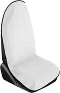Waterproof Car Towel Seat Cover, Sweating Non-Slip Premium Towel Carseat Cover Protector, Universal Soft Machine Washable Car Truck SUV Front Seat Cover for Gym Workout Beach Hiking (White)