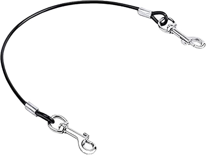 Dog Tether for Car Pet Dog Car Seat Belt Restraint Chew Proof Safety Tether Cable with Double Hook Stainless Steel Coated Pet Vehicle Leash and Harness Restraint 39 Inch