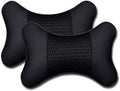 Car Neck Pillows Both Side Pu Leather 2 Pack Car Headrest Pillow for Most Cars Driving Seat Breathable Automotive Neck Support Adjustable Cute Auto Neck Pillow Neck Shoulder Pain Relief for Travel