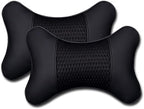 Car Neck Pillows Both Side Pu Leather 2 Pack Car Headrest Pillow for Most Cars Driving Seat Breathable Automotive Neck Support Adjustable Cute Auto Neck Pillow Neck Shoulder Pain Relief for Travel