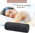 Memory Foam Pillow 16X6 Inch for Sleeping, Neck Pain Relief, Side Back Stomach Sleeper, Car or Office Chair Sofa,Support Pillow for Posture & Comfortable Spine Position (Black