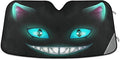 Fantasy Scary Laugh Cat Black Cheshire Halloween Car Windshield Sun Shade Foldable UV Ray Sun Visor Protector Sunshade to Keep Your Vehicle Cool (55" x 27.6")