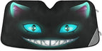 Fantasy Scary Laugh Cat Black Cheshire Halloween Car Windshield Sun Shade Foldable UV Ray Sun Visor Protector Sunshade to Keep Your Vehicle Cool (55" x 27.6")