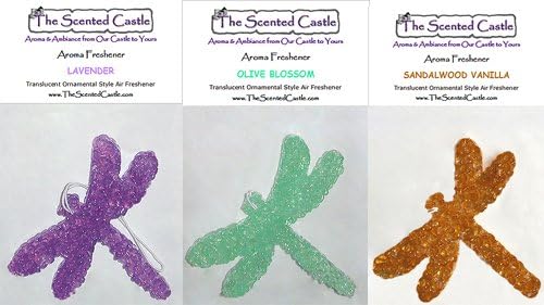3 Pack Dragonfly Car Air Fresheners - Lavender, Olive Blossom, Sandalwood Vanilla