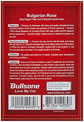 Bullsone Grasse L'esterel, Natural Car Air Fresheners, Luxury Car Perfume - Bulgarian Rose Scent (2 Pack)