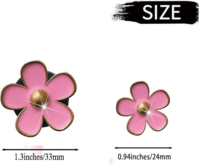 Daisy Air Vent Clips, 6 Pcs Cute Flower Car Air Conditioning Outlet Clip Car Air Freshener Clip Charm Car Interior Decor Charm Colorful Car Interior Accessories for Girls Women (Pink purple rose)