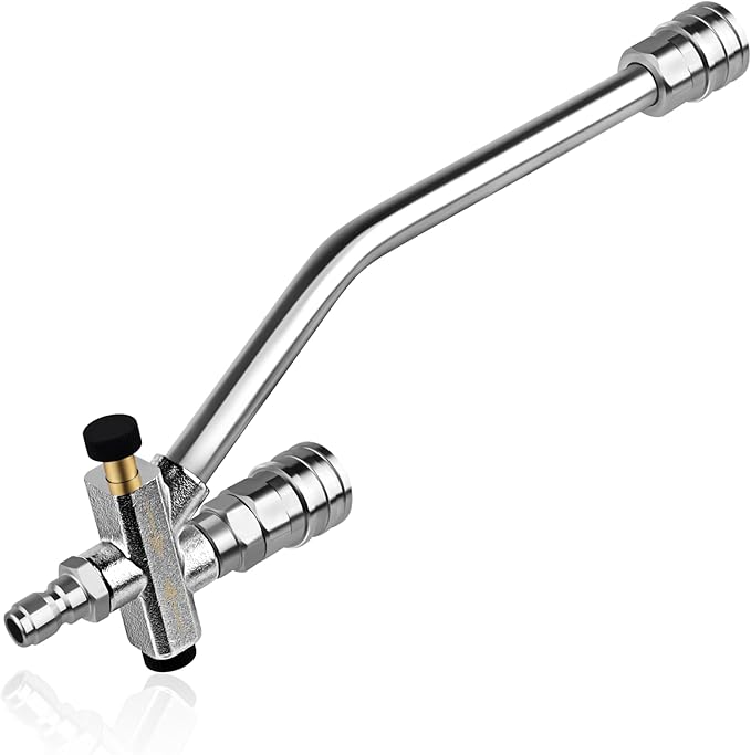 Pressure Washer Extension Wand Dual-Connector Tool, 1/4 Inch Quick Connect Switch Double Tip Attachment for Foam Cannon, Power Washer Extension Cleaner Accessory for Home, Boat and Car Washing