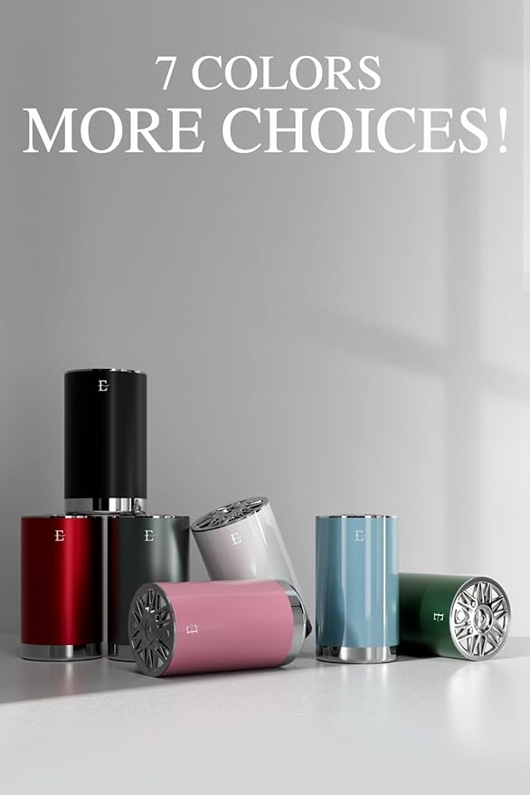 Smart Car Air Fresheners,7 Colors Breathing Light,Auto On/Off,80ml Fragrance Lasts 6 Months,Portable USB Aromatherapy Diffuser for Car Home Office Bedroom,Black Frosted,Cologne