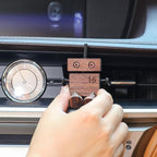 Car Air Diffuser - 2-in-1 Shaking Wooden Man Figurine & Refillable Aroma Vent Clip with 5ml Capacity, Natural Walnut Wood Essential Oil Air Freshener, Car Dashboard Decor Ornament for Driver