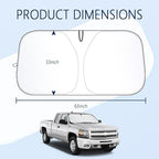 300T Thickened Sunshade for Car Windshield,Windshield Sun Shade for Blocking 99% Sunlight & Heat,Summer Cars Essentials Sun Cover for Car Windshields Fits Small Truck,SUV (XXL: 63x33 inch)