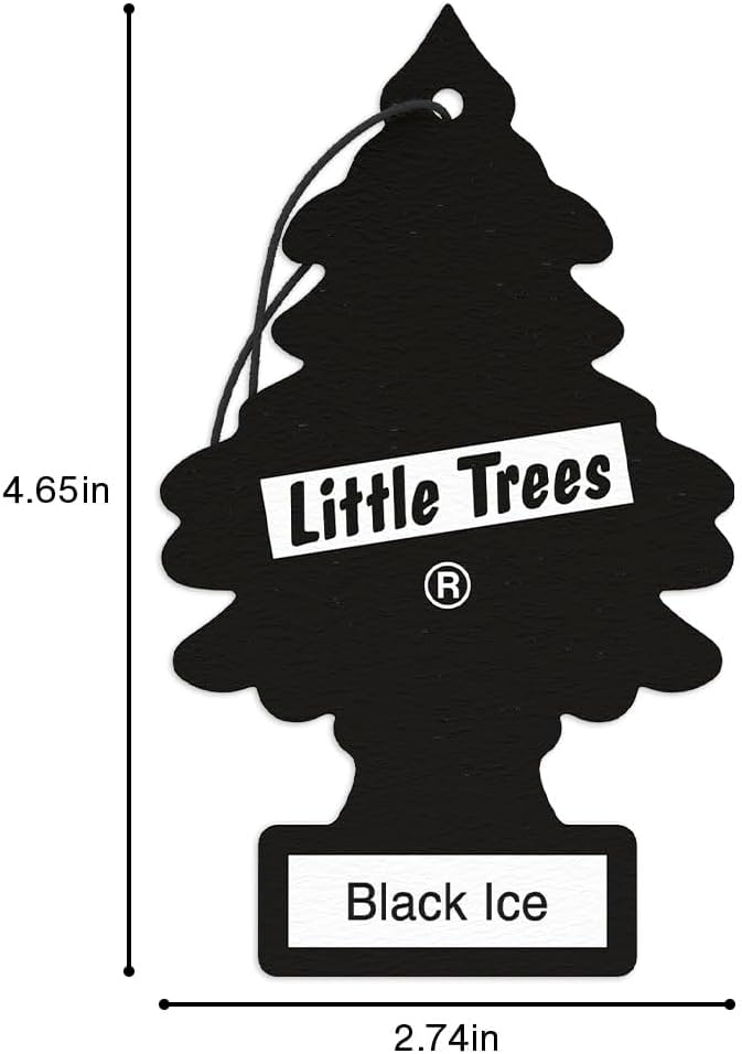 LittIe Trees Car Freshener, Black Ice Scent, 10-Pack