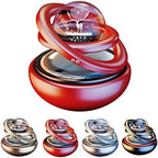 Solar Energy 360° Interstellar Suspension Car Fragrance,Car Solar Power Air Freshener,Creative Car Double Ring Rotating Auto Air Freshener (Red)