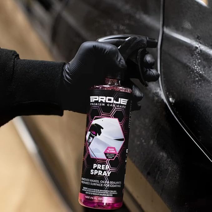 PROJE' Premium Car Care Ceramic Coating & Prep Spray (16oz) | Professional-Grade Ceramic Hydrophobic Wax & Sealant Polish & Prep Spray Removes 99.9% of contaminants for Cars RVs Motorcycles and ATVs