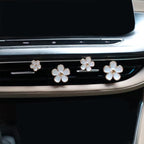 4pcs Flowers Car Air Freshener Vent Clips Cute White Daisy Flower Car Accessories for Women with Lavender Scent
