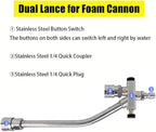 Foam Cannon Dual-Connector Accessory, Pressure Washer Double Tip Attachment for Foam Cannon, Pressure Washer Accessories with 1/4" Quick Connect for Car Wash, 5 Sprayer Tips #035, Nozzle Holder