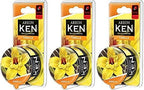 AREON Ken Car Air Freshener - Vanilla Scent, Long-Lasting Fragrance - Portable Fragrant Deodorizer with Adjustable Odor Output - Automobile Accessories & Essentials - 1.23 Oz. Cans, Pack of 3