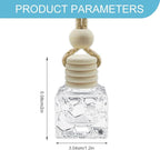 5PCS Hanging Car Air Freshener, Car Air Freshener Diffuser, 8ml Empty Glass Auto Oil Perfume Aromatherapy Diffuser Charms, Refillable Perfume Bottles for Most Vehicles (Water Cube, Style 1)
