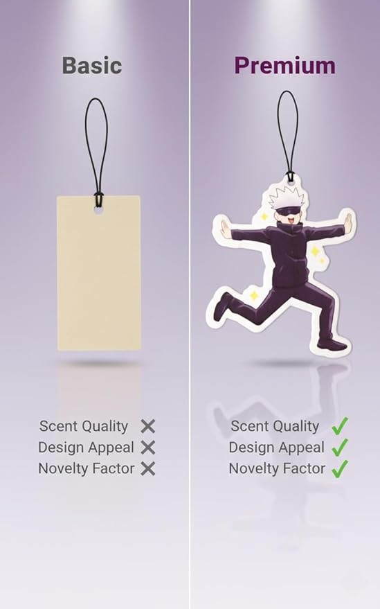 PumpCar 2 pieces Cute Gojo Satoru double-sided hanging Japanese anime cherry-scented car air freshener Cool anime hanging for rearview mirror Car Interior Accessories Gifts