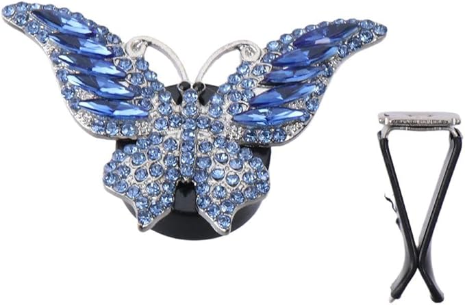 BYOBYO 2 Packs Blue Butterfly Vent Clips, Bling Interior Decor, Air Freshener, Cute Car Accessories for Girls Women, Gifts