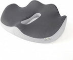 Seat Cushion for Office Chair Orthopedic Memory Foam Coccyx Support Pad Sciatica Pain Relief Tailbone Back Comfort Posture Alignment Pressure Massage Home Car Work” Gray