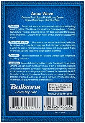 Bullsone Grasse L'esterel, Natural Car Air Fresheners, Luxury Car Perfume - Aqua Wave Scent (2 Pack)