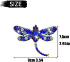 4Pcs Bling Rhinestone Crystal Dragonfly Air Freshener Vent Clips,Cute Car Air Fresheners Vent Clips Accessories,Refillable Car Diffuser, Glamorous Auto Decor (Blue)