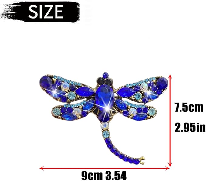 4Pcs Bling Rhinestone Crystal Dragonfly Air Freshener Vent Clips,Cute Car Air Fresheners Vent Clips Accessories,Refillable Car Diffuser, Glamorous Auto Decor (Blue)