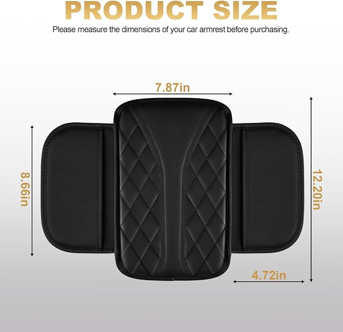 Center Console Cover Fit for Corolla Scratch & Wear Resistant Waterproof Middle Console Cover with 2 Storage Bags(Black)