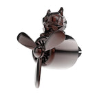 Car fragrance diffuser pilot air outlet cartoon rotating fan leaf perfume cute shape freshener with 2 fragrances (dog-black), Pack of 1 (MY-307)