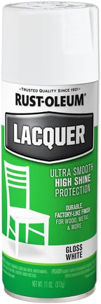Rust-Oleum 1904830 Lacquer Spray Paint, 11 oz, Gloss White, (Pack of 1)