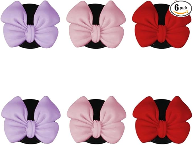6PCS Bow Car Air Freshener Clips, Cute Air Conditioning Vent Clip, Aesthetic Car Interior Decoration Accessories, Automotive Dashboard Air Vent Trim Clip for Women Girl (Colorful 1)