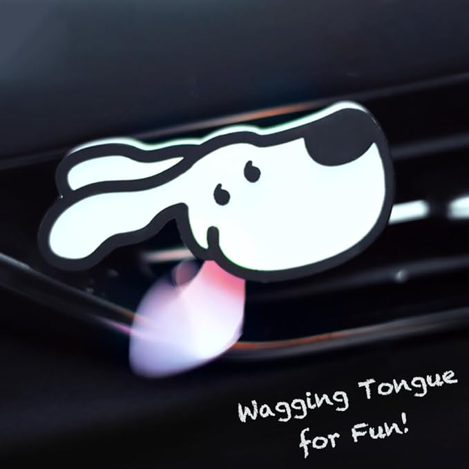 Car Passive Essential Oil Diffuser - Flapping Tongue Dog Air Freshener Vent Clip, Cute Car Dashboard Decor Accessories for Women, Gift for Dog Lovers