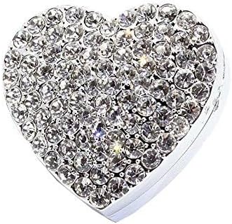 Crystal Sparking Heart Shape Natural Car Vent Clip Air Freshener For Auto (Silver)