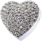 Crystal Sparking Heart Shape Natural Car Vent Clip Air Freshener For Auto (Silver)