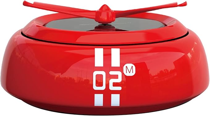 PerGar Car Air Freshener, Solar Energy Rotating Cologne, Autorotation Propeller Design Strong Metal Car Aromatherapy Diffuser Interior Decoration Accessories Diffuser for Vehicle(Red)
