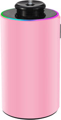 Waterless Essential Oil Diffuser with 8 Color LED Night Light, 3 Mist Levels & Timers, Portable Rechargeable Aromatherapy Diffuser for Home Car Room Studio Office, Black Metal (Pink)