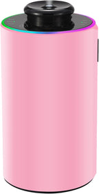 Waterless Essential Oil Diffuser with 8 Color LED Night Light, 3 Mist Levels & Timers, Portable Rechargeable Aromatherapy Diffuser for Home Car Room Studio Office, Black Metal (Pink)