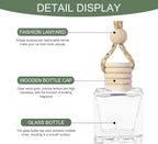 5PCS Hanging Car Air Freshener, Car Air Freshener Diffuser, 8ml Hanging Essential Oil Diffuser Bottle, Auto Interior Cute Glass Empty Perfume Bottle Ornament for Most Vehicles (Rectangle)