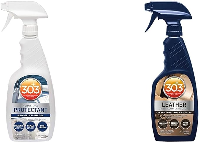 303 Products Marine Aerospace Protectant – UV Protection – Repels Dust & Leather 3-In-1 Complete Care - Cleans, Conditions, & Protects - Helps Prevent Fading & Cracking