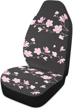 Cherry Blossom Car Seat Covers Set of 2,Japanese Pink Flowers Print Tree Branches with Falling Petals Universal Auto Front Seat Protector for Women Cute Car Accessories Fit for Car SUV Truck